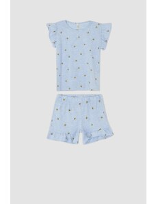 DeFacto Dievčenské pyžamové šortky s krátkym rukávom so vzorom