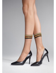 Sieťované ponožky CHARLY S52 Marilyn-UNI-Zlatá