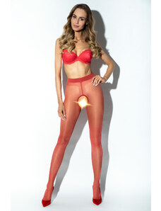 Zvodné crotchless erotické pančuchy HIP GLOSS 20DEN Amour-Red-S/M