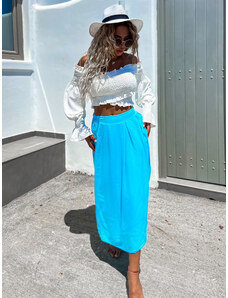 ErikaFashion Modrá sukňa TULIPSE s rázporkom