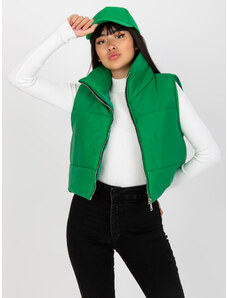 Basic Zelená prešívaná vesta na zips