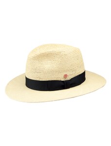 Luxusný panamský klobúk Fedora Bogart s čiernou stuhou - ručne pletený, UV faktor 80 - Ekvádorská crochet panama - Mayser Ricardo