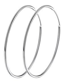 GRACE Silver Jewellery Stříbrné náušnice kruhy - průměr 30 mm, stříbro 925/1000