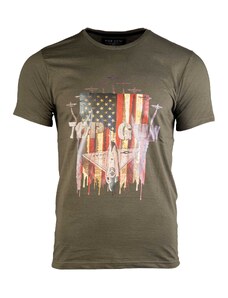 Mil-Tec TOP GUN "USAF" tričko, krátky rukáv - OLIVA, S