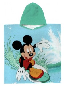 Himatsingka EU Detské / chlapčenské plážové pončo - osuška s kapucňou Disney - Mickey Mouse - 100% bavlna s gramážou 320 gr./m² - 60 x 120 cm