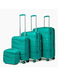 KONO Rodinný cestovný set kufrov s kozmetickým kufríkom, tyrkysový