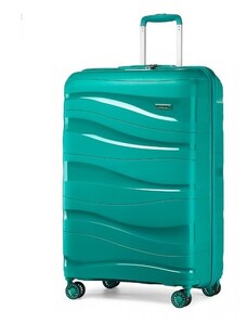 Veľký cestovný kufor KONO so zámkom tyrkysový