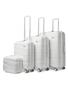 KONO Rodinný cestovný set kufrov s kozmetickým kufríkom, biely