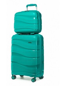 Cestovný praktický set - KONO s kozmetickým kufríkom, tyrkys
