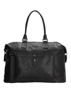 Beagles Čierna ľahká kožená cestovná taška "Imperial" - veľ. M