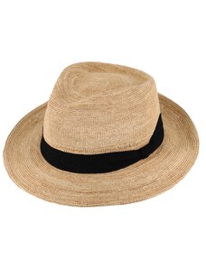 Fiebig - Headwear since 1903 Fedora Raffia Extra Fine - slamený béžový klobúk