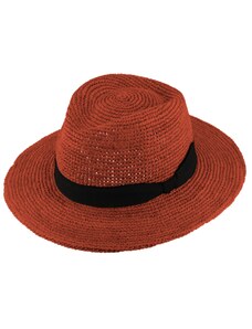 Fiebig - Headwear since 1903 Fedora Raffia - slamený škoricový klobúk - Bestseller