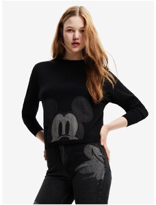 Black Desigual Mickey Patch Denim Womens Sweater - Women
