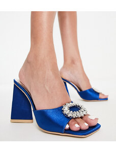 Be Mine Wide Fit Mercyy mules with embellishment in navy