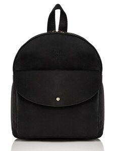 Paolo Peruzzi Dámska kožená súprava batoh + peňaženka VINTAGE | čierna ZZ-05