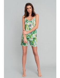 Italian Fashion Dámske štýlové pyžamo krátke Florina, Farba zelená