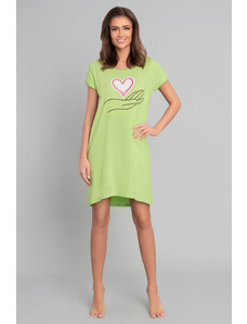Italian Fashion Dámska bavlnená nočná košeľa Chiara zelená, Farba zelená