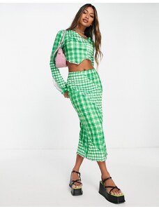 Only maxi skirt co-ord in green gingham