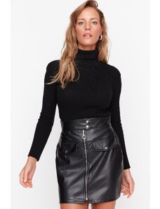 Dámska sukňa Trendyol Leather