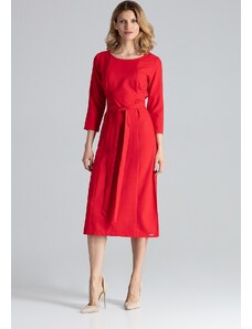 FIGL Červené šaty s mašľou M631 Red