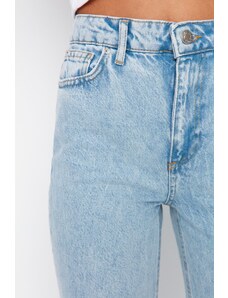 Trendyol modré džínsy s vysokým pásom