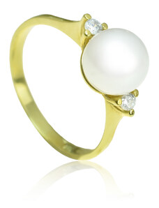 GOLDIE Zlatý prsteň so sladkovodnou perlou Addyson LRG123.AWB