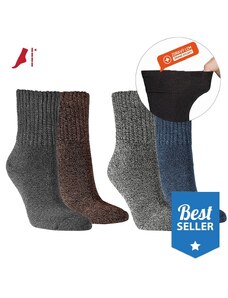 RS Dámske teplé froté melírované ponožky