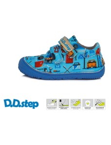 Detské chlapčenské plátené topánky Barefoot D.D.Step Sky Blue C073-180