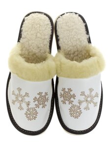 JOHN-C Dámske biele papuče SNOW