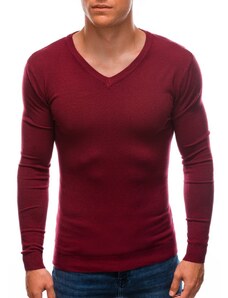 Buďchlap Pánsky sveter s V-výstrihom v tmavočervenej farbe E206