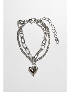 Náramok // Urban Classics / Heart Icon Layering Bracelet silver