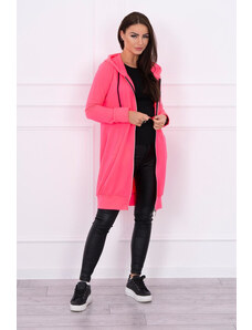 K-Fashion Šaty s kapucňou mikina ružová neónová