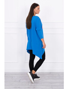 K-Fashion Oversize blúzka s potlačou dúhových pier nevädzovo modrá