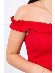 K-Fashion Španielska blúzka s volánikmi červená