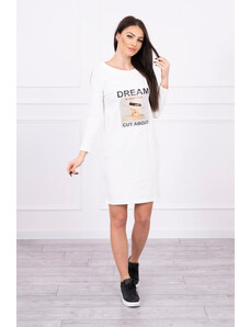 K-Fashion Šaty s potiskem Dream ecru