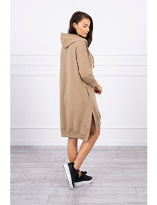 K-Fashion Šaty s kapucňou a dlhším chrbtom