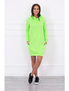 K-Fashion Biele zelené neónové šaty