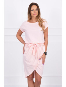 K-Fashion Šaty s obálkou dole pudrově růžové