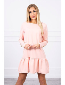 K-Fashion Šaty s volánem světle pudrově růžové