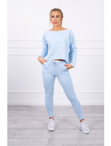 K-Fashion Súprava s oversize blúzkou modrej farby