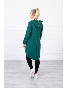 K-Fashion Mikina so zipsom na chrbte zelená