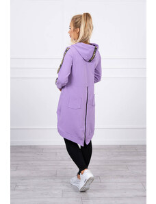 K-Fashion Mikina so zipsom na chrbte tmavo fialová