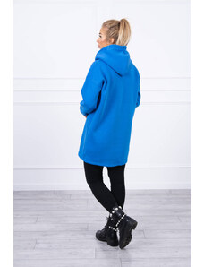 K-Fashion Nevädze modrá mikina s kapucňou