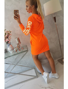 K-Fashion Off White šaty neon orange