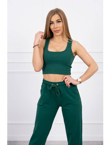 K-Fashion Zelená súprava top+nohavice