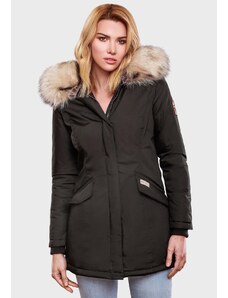 Dámska zimná bunda s kapucňou a kožušinkou Cristal Navahoo - ANTRACITE