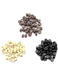 Clipinhair Náhradné micro ringy (krúžky) so silikónom 50ks čierna