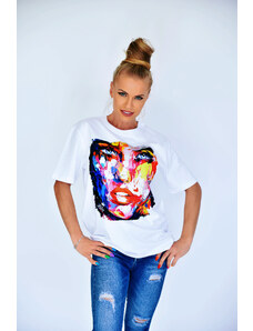 Fam Dámske tričko Organic T-shirt - Biele / Face1