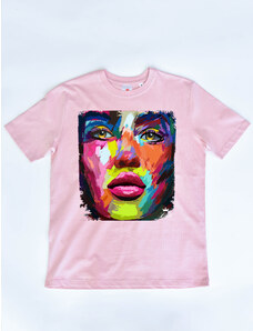 Fam Dámske tričko Organic T-shirt - Ružové / Face 3
