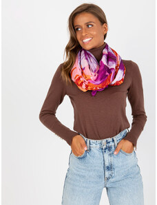 Fashionhunters Purple cotton scarf with motif